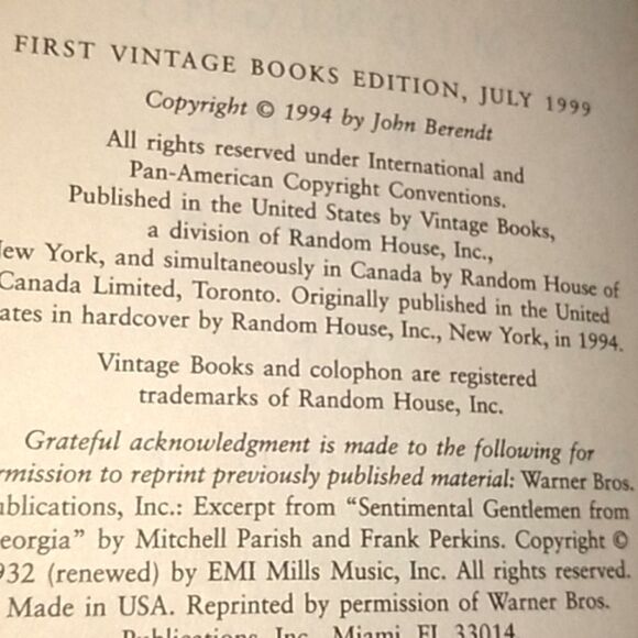 Midnight in the Garden of Good and Evil A Savannah Story vintage paperback - Picture 4 of 9